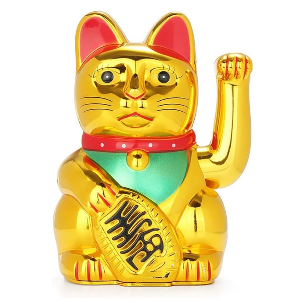 Lucky Fortune Cat, Japanese Lucky Cat with Waving Arm (batteries needed)